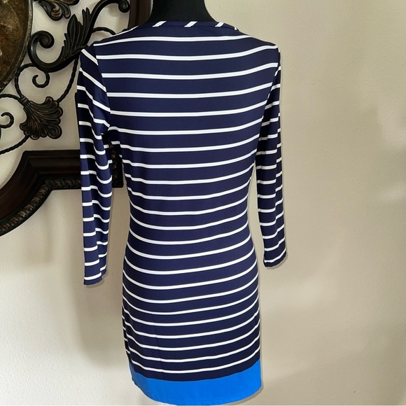 Southern Tide Women’s Soft Knit Striped Dress Crewneck 3/4 sleeves Navy White XS - Picture 5 of 16